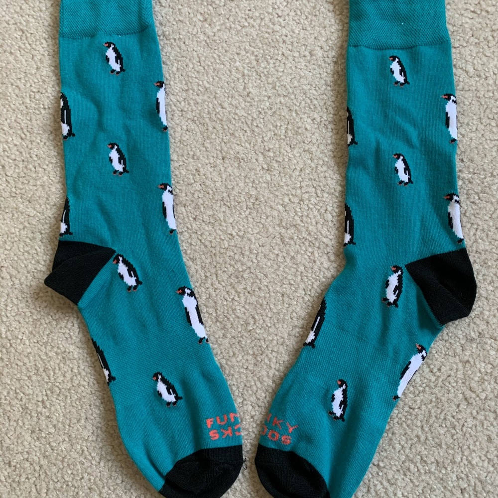 Long Blue Penguin Socks - Women’s/Neutral
